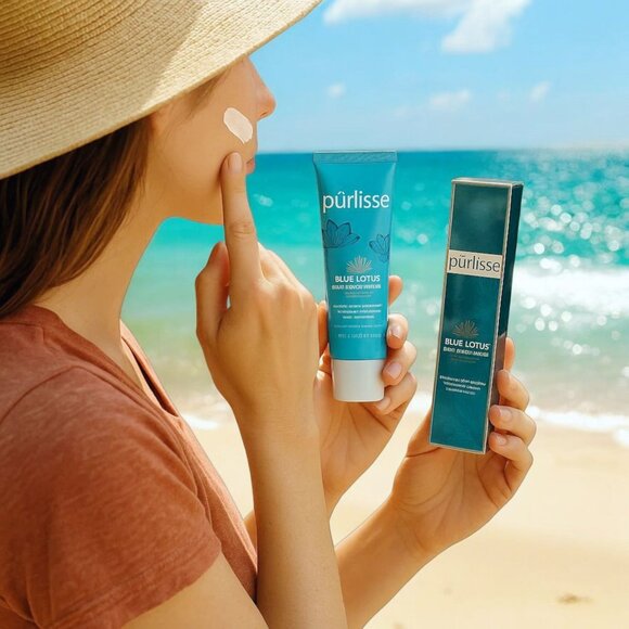 Purlisse Blue Lotus Moisturizer SPF 30 Sunscreen – Lightweight Daily Hydration
